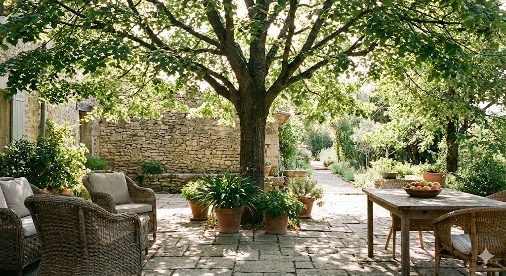 Patio with balanced tree canopy and more light